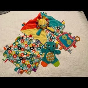 4 pack baby tag toys loveys
